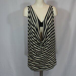 by Malene  Birger Top scope neck black white stripes sleeveless Medium